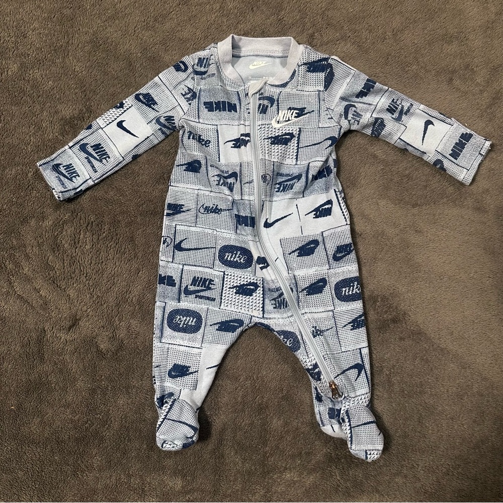 Nike Logo Footie Sleeper - Blue - 3 months